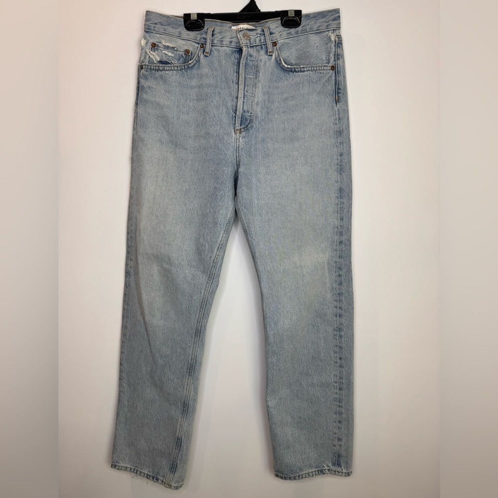 AGOLDE Straight Leg Women’s Jeans in Light Wash Blue